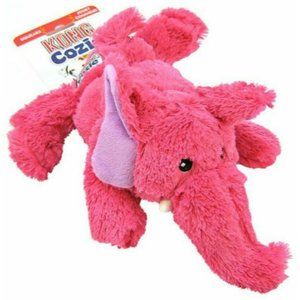 Set of 2 Kong Cozie Elmer Elephant Small Plush Dog Chew Toy Pink NEW